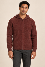 Men’s 100% Cashmere Full-Zip Knitted Hoodie