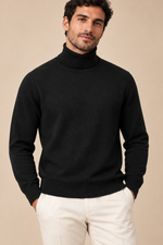 Men’s Fine Knit Roll-Neck Jumper with Long Sleeves