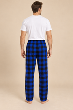 Men’s Plaid Fleece Pyjama Bottoms with Drawstring Waist