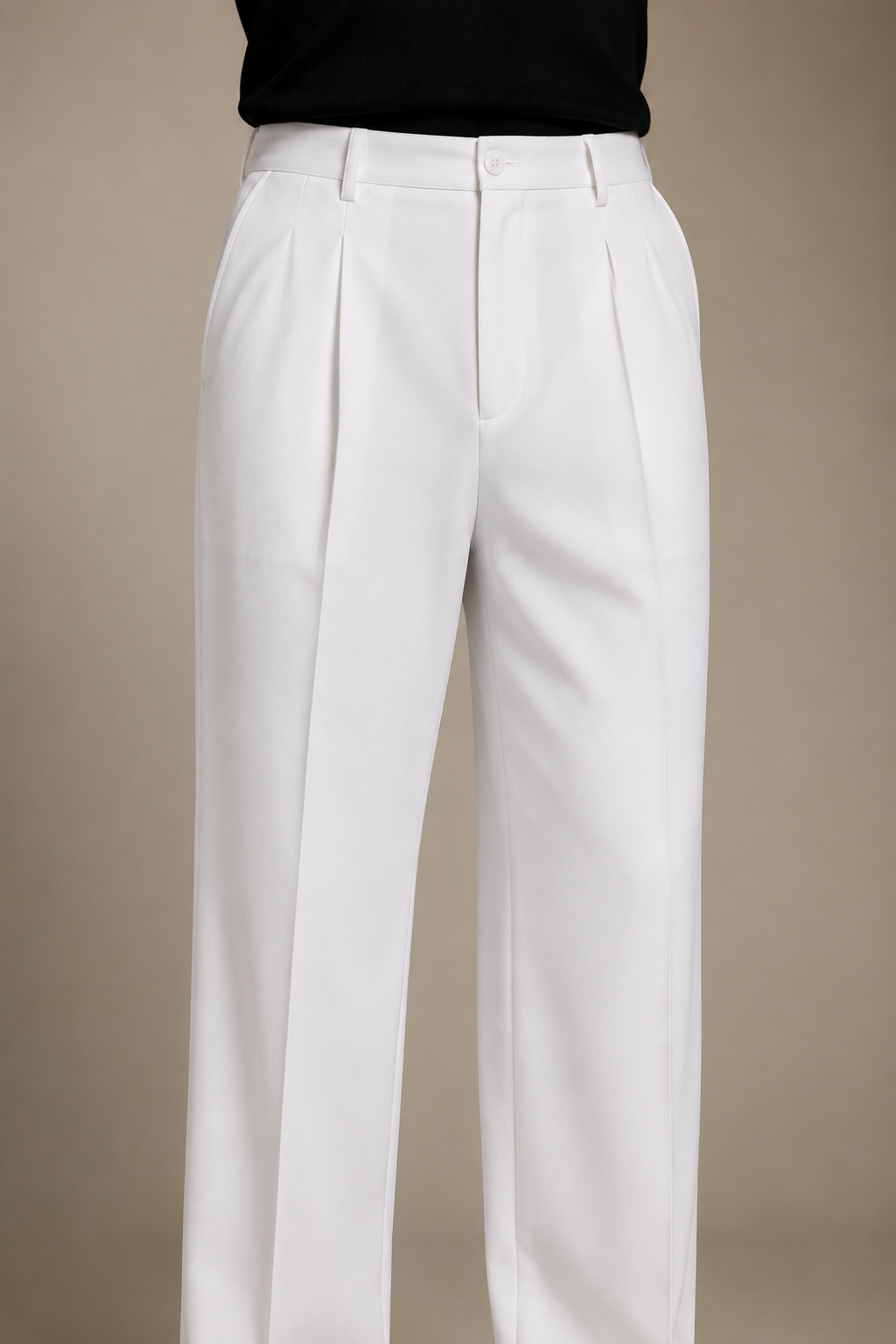 Men's Tailored Pleated Trousers with Belt Loops