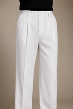 Men's Tailored Pleated Trousers with Belt Loops