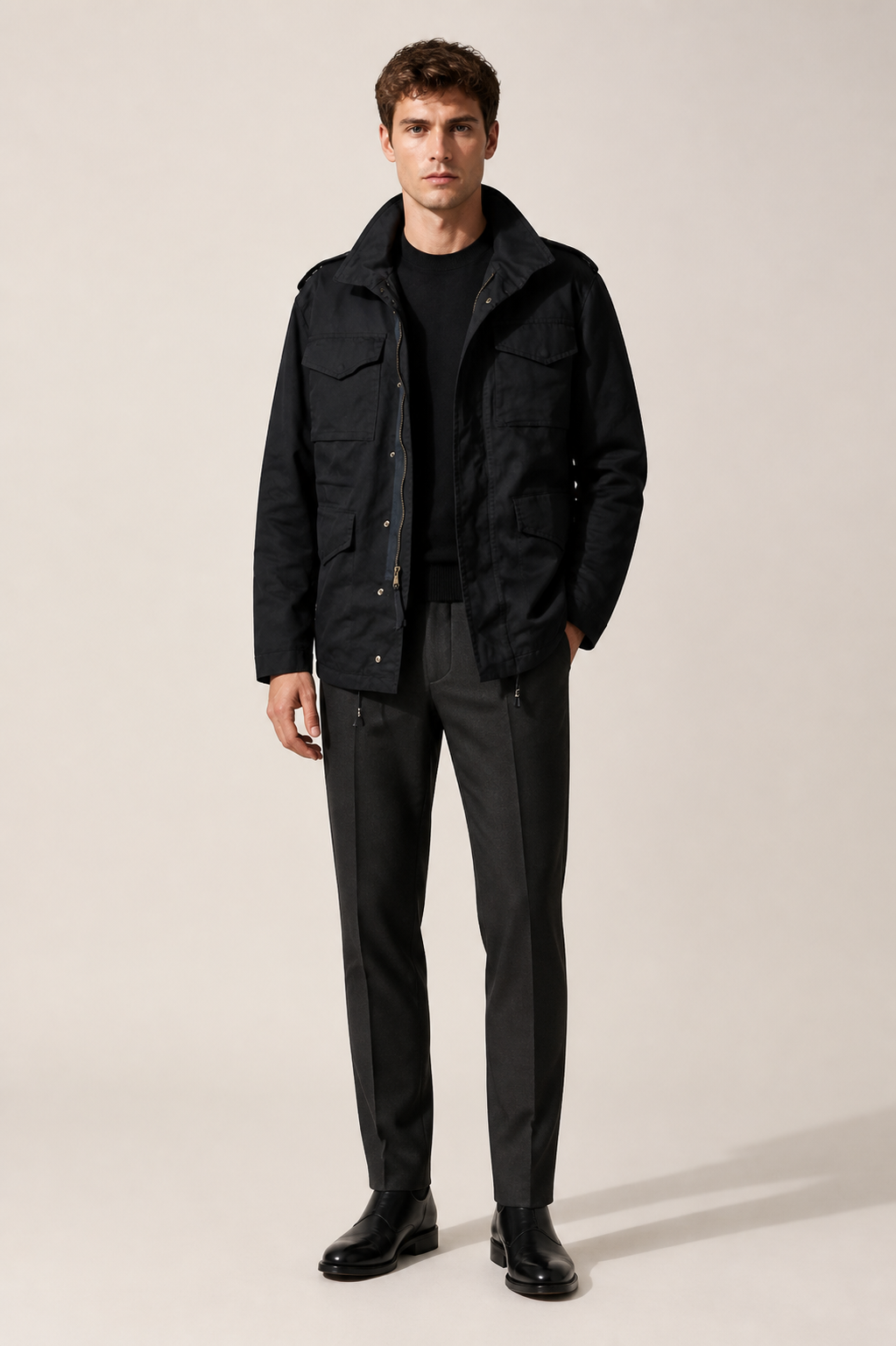 Men's Utility Field Jacket with Flap Pockets