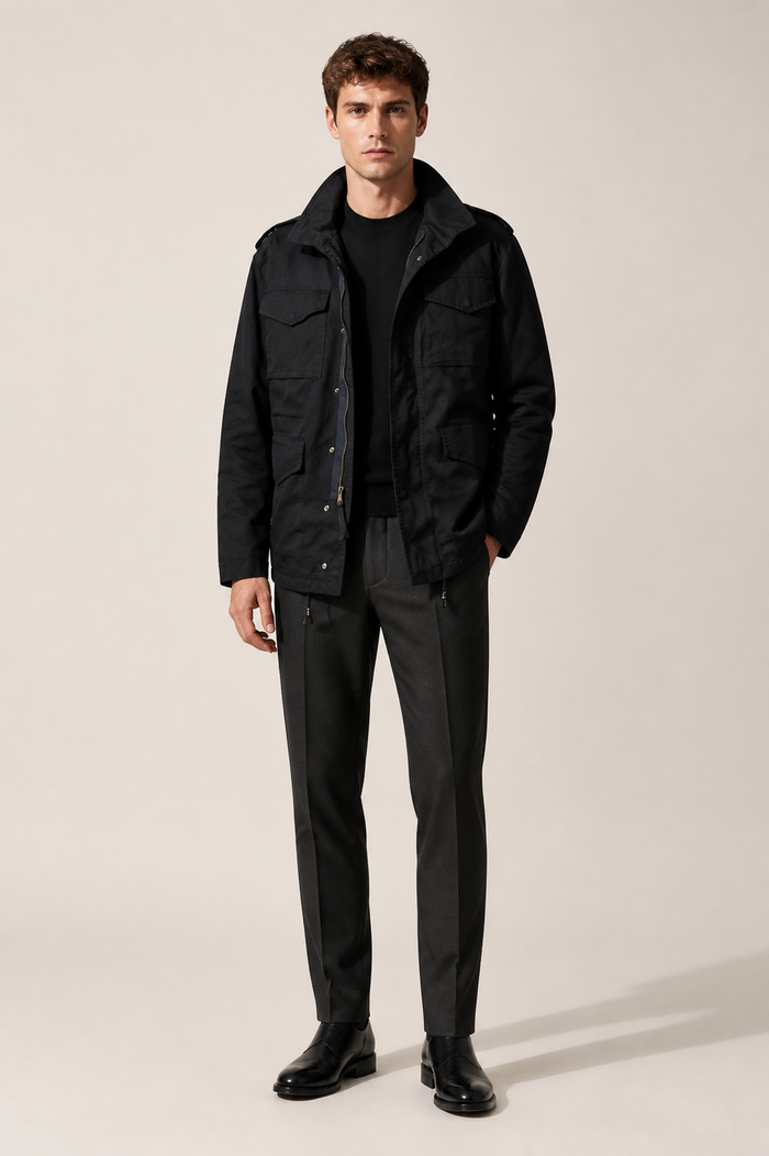 Men's Utility Field Jacket with Flap Pockets