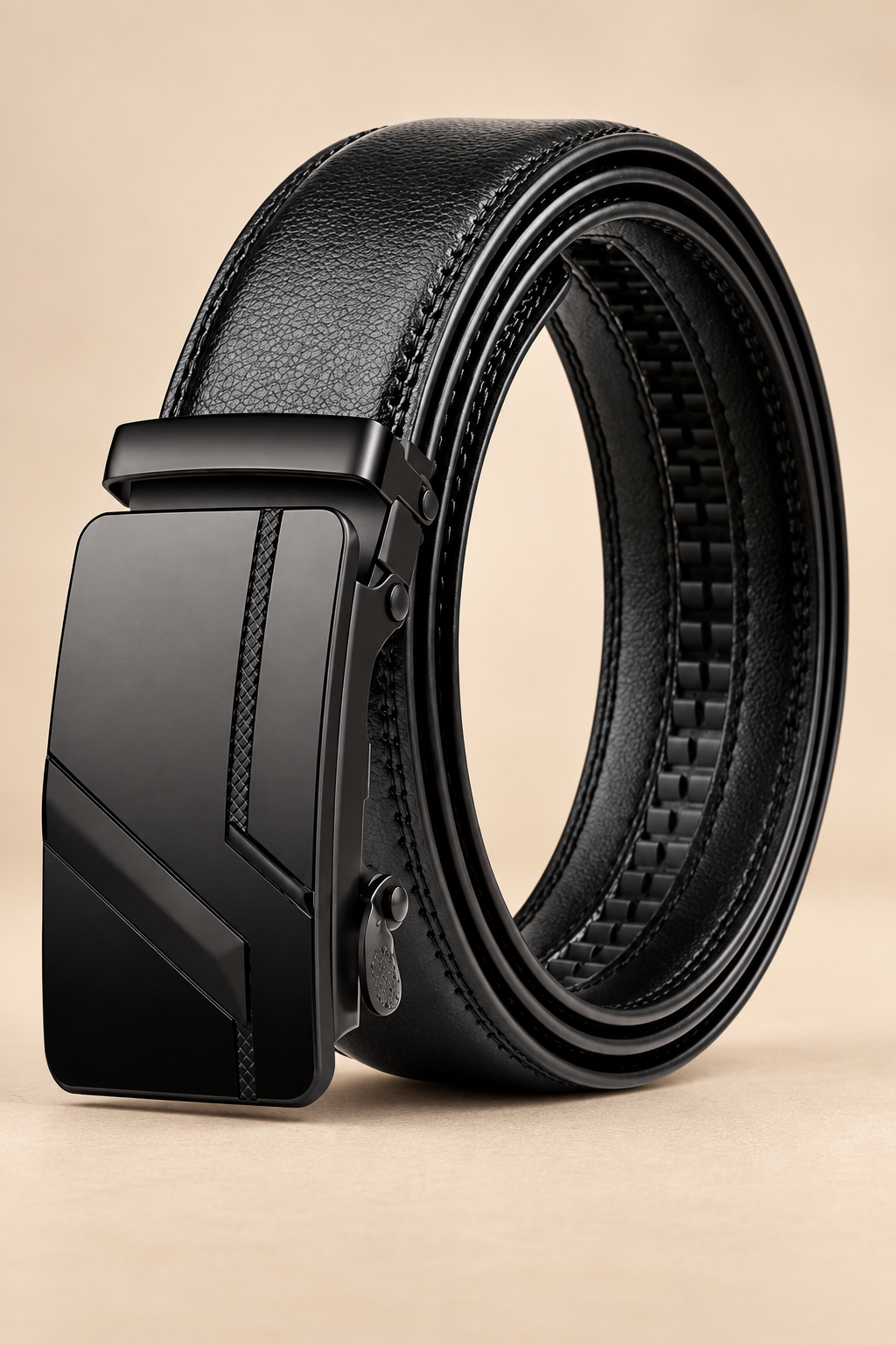 Men’s Ratchet Belt with Automatic Buckle – Black