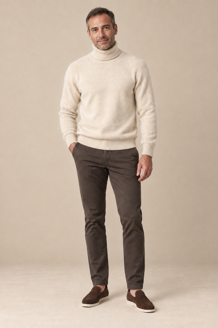 Men’s 100% Mink Cashmere Turtleneck Jumper