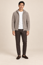 Men’s 100% Cashmere Full-Zip Knitted Hoodie