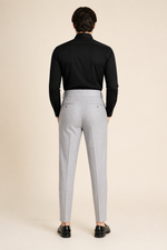 Men's Slim Fit Tailored Trousers with High Waist