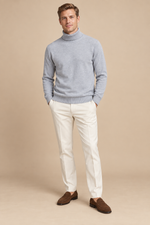 Men’s Fine Knit Roll-Neck Jumper with Long Sleeves