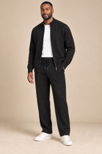 Men’s 100% Merino Wool Knitted Zip Cardigan and Trouser Set
