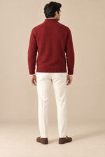 Men’s Half-Zip Knitted Jumper with Stand Collar