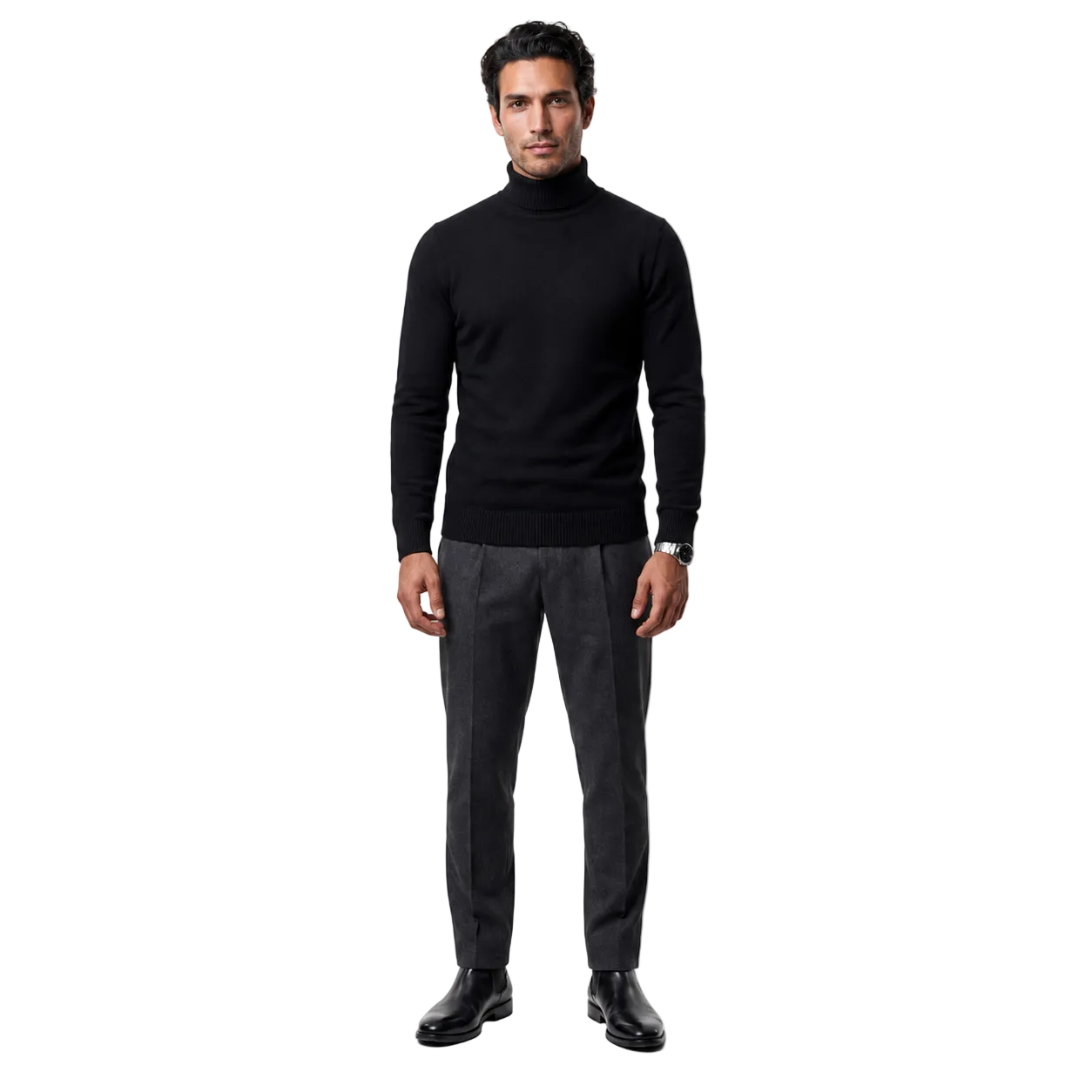 Fitted turtleneck for cold days – Long-sleeved jumper for men