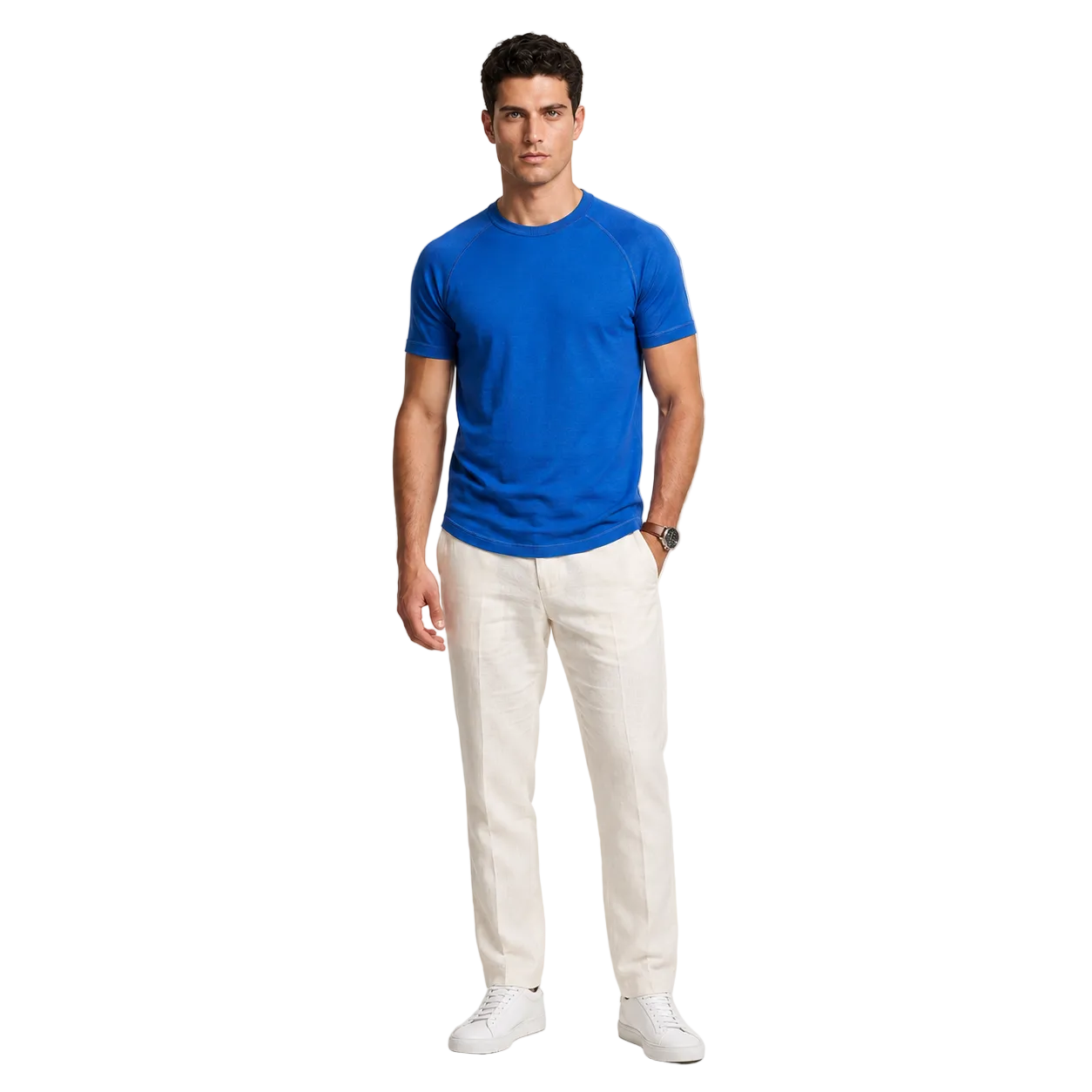 Fitted T-shirt for everyday wear – Short-sleeved, round-neck T-shirt for men