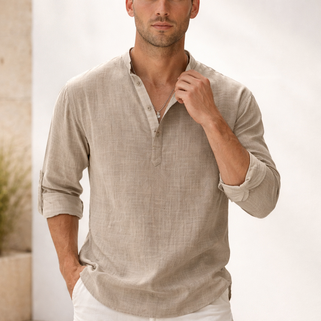 Lightweight linen shirt for summer and holidays – Breathable shirt for men