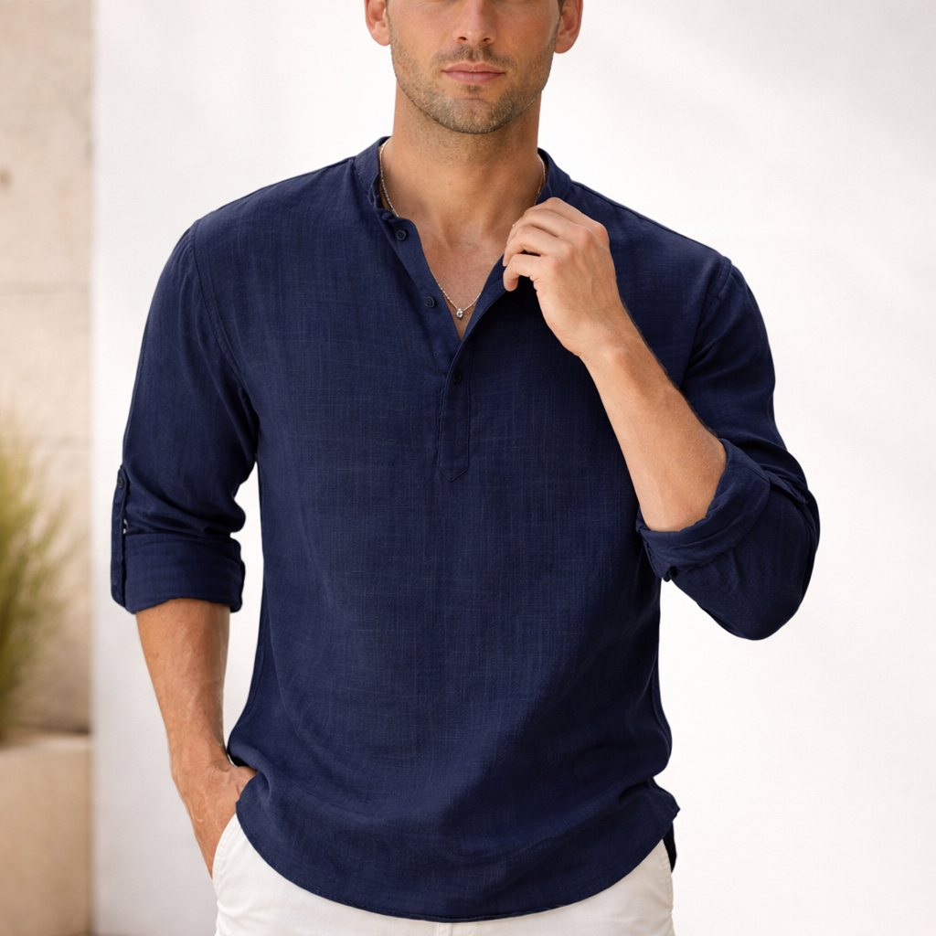 Lightweight linen shirt for summer and holidays – Breathable shirt for men
