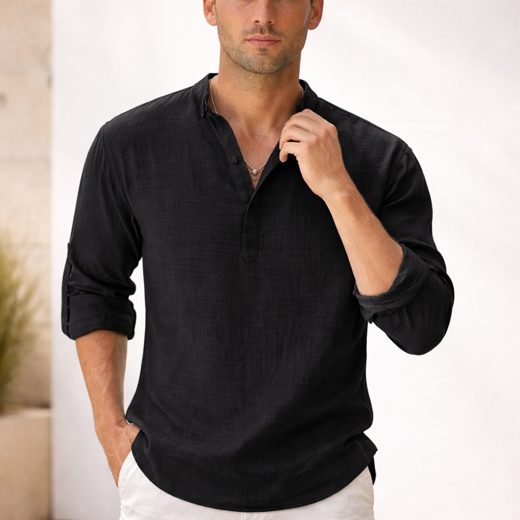 Lightweight linen shirt for summer and holidays – Breathable shirt for men
