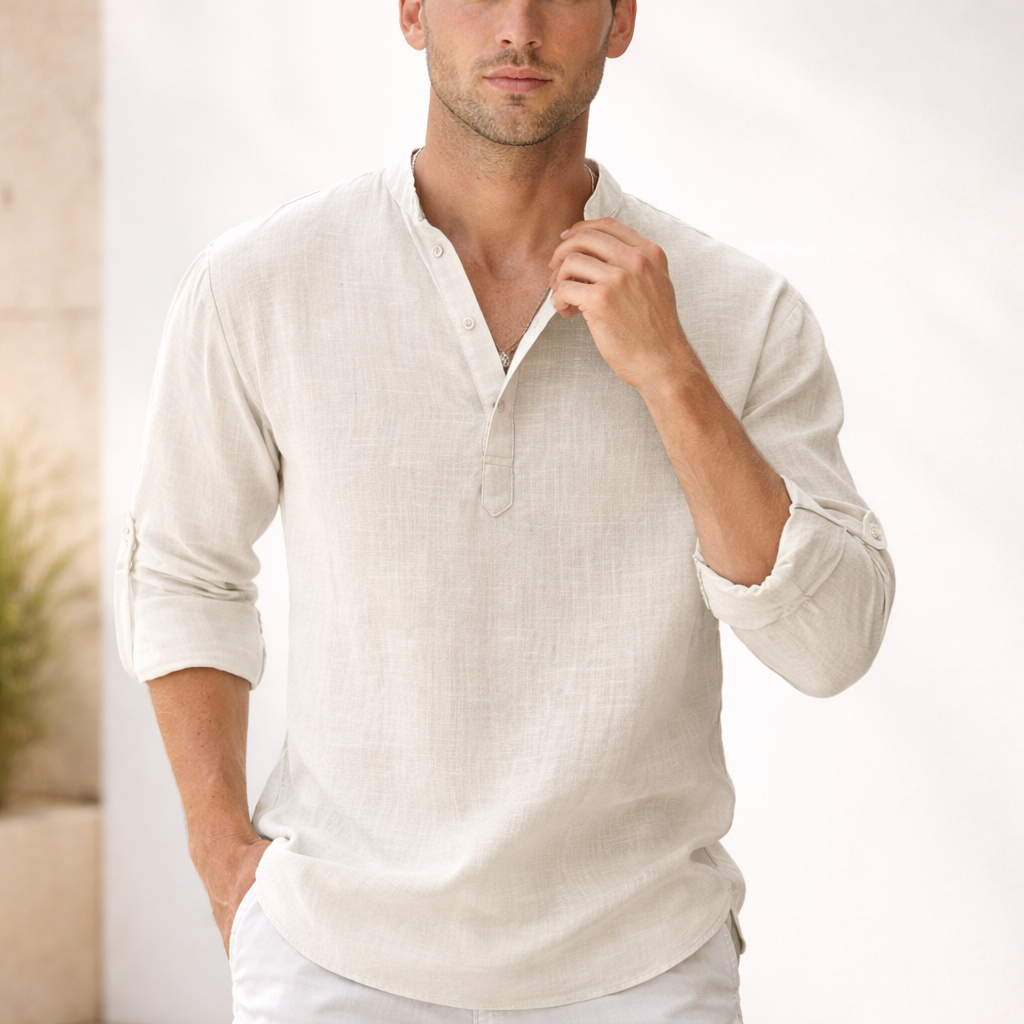 Lightweight linen shirt for summer and holidays – Breathable shirt for men