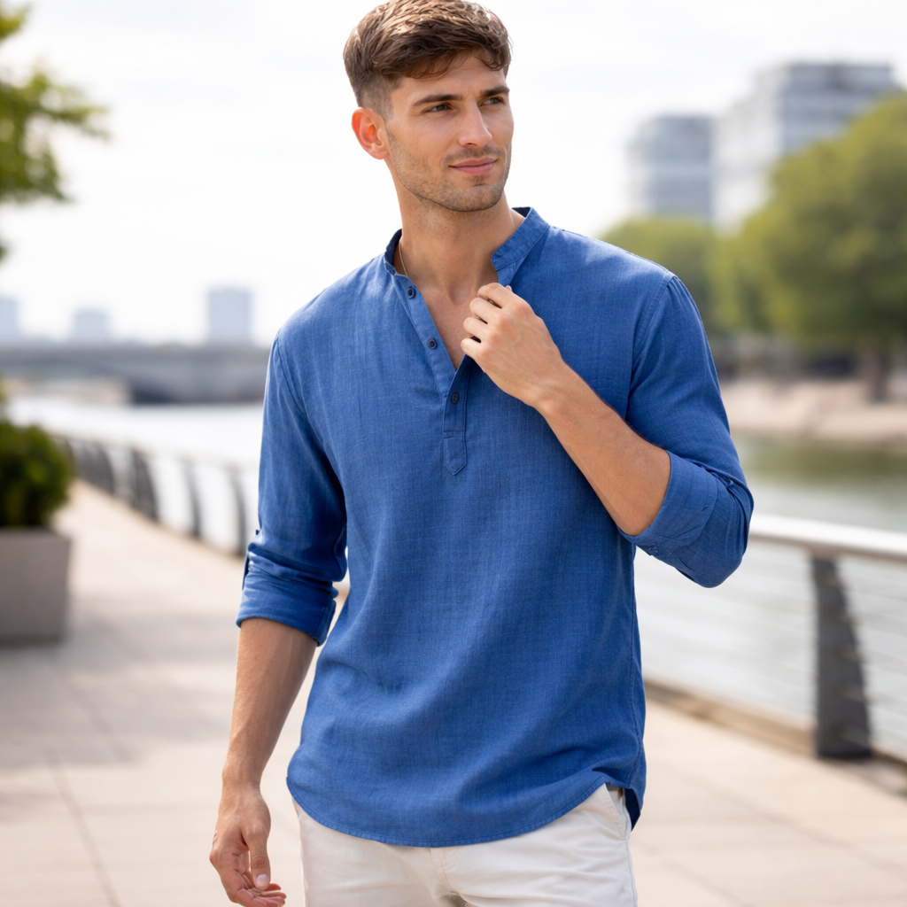 Lightweight Henley T-shirt for summer and leisure – Men’s T-shirt