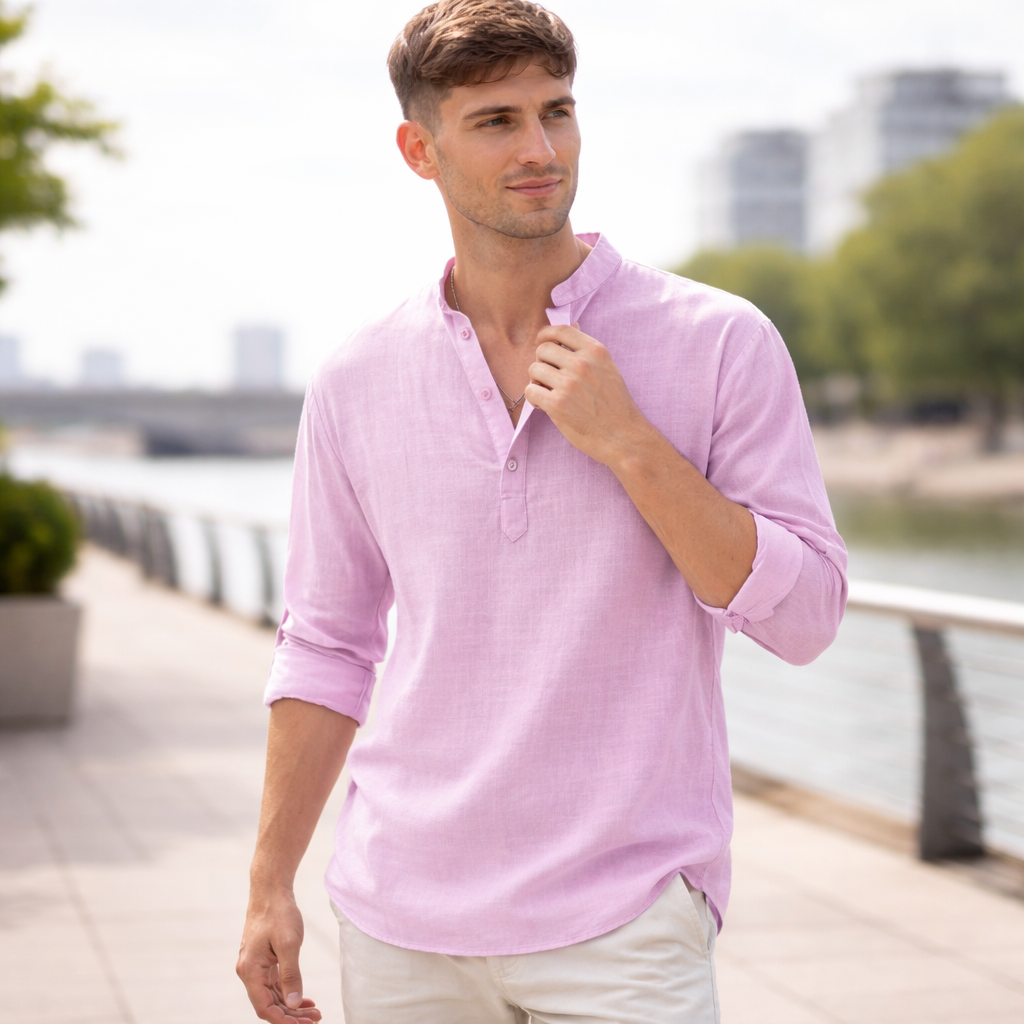 Lightweight Henley T-shirt for summer and leisure – Men’s T-shirt