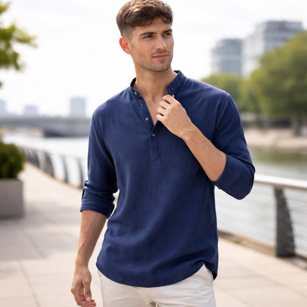 Lightweight Henley T-shirt for summer and leisure – Men’s T-shirt