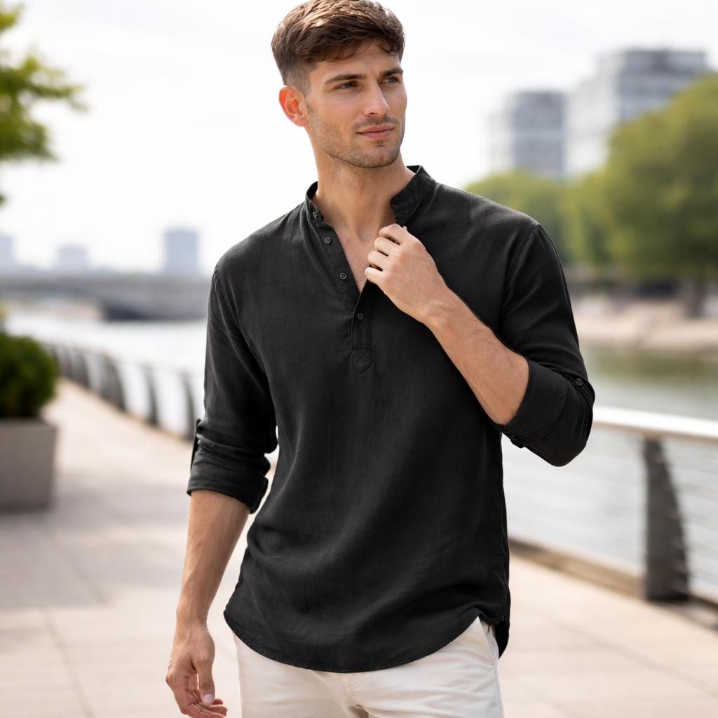 Lightweight Henley T-shirt for summer and leisure – Men’s T-shirt
