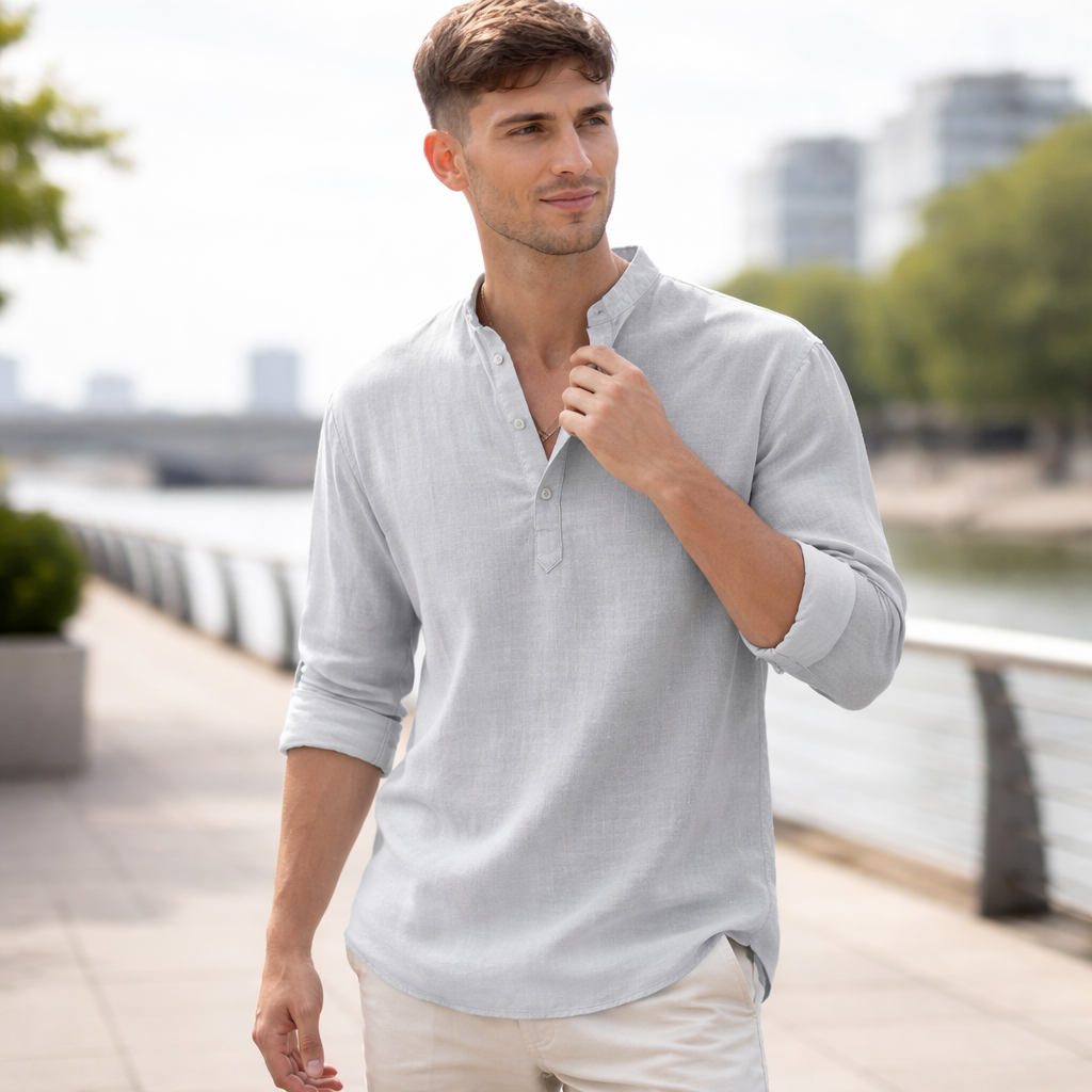 Lightweight Henley T-shirt for summer and leisure – Men’s T-shirt
