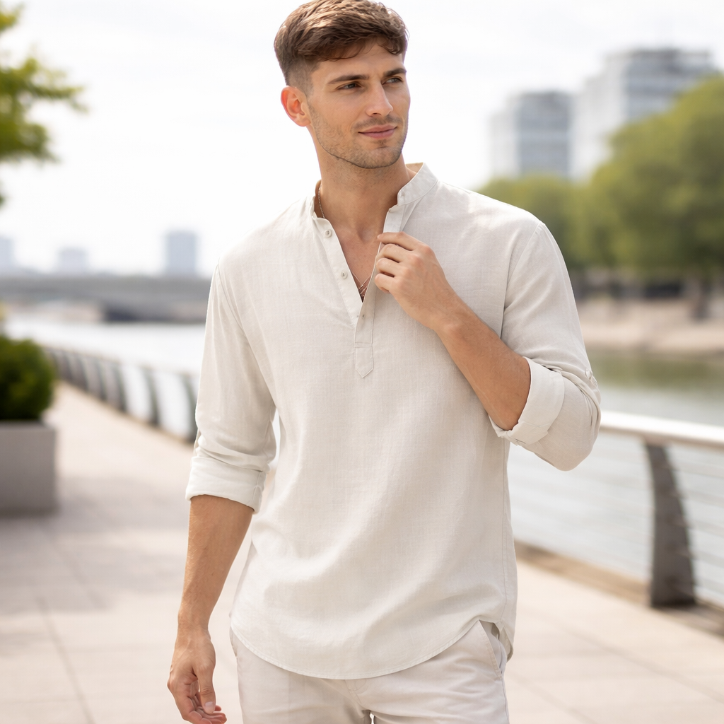 Lightweight Henley T-shirt for summer and leisure – Men’s T-shirt