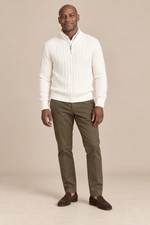 Men’s 100% Cashmere Cable-Knit Half-Zip Jumper