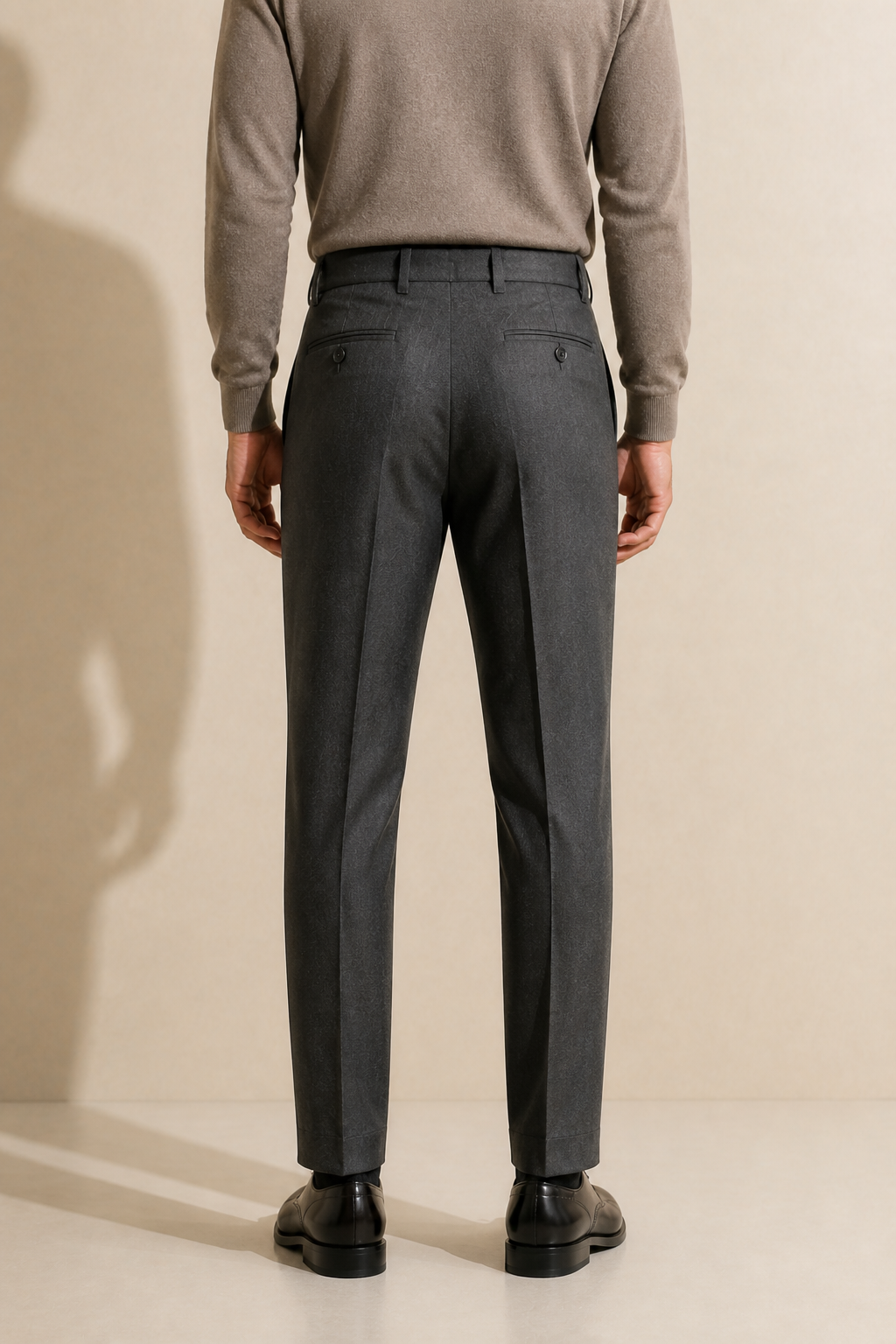 Men's Pleated Trousers with Side Adjusters