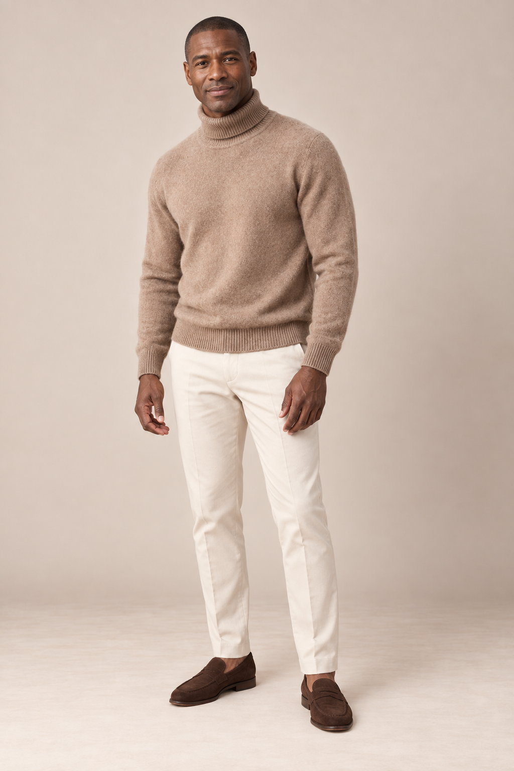 Men’s 100% Mink Cashmere Turtleneck Jumper