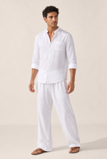 Men's Co-ord Set with Long Sleeve Shirt and Straight Leg Trousers