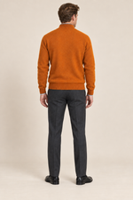 Men’s 100% Cashmere Half-Zip Jumper with Contrast Trim