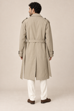 Men’s Double-Breasted Trench Coat with Waist Belt