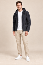 Men’s Hooded Softshell Jacket with Zip Pockets