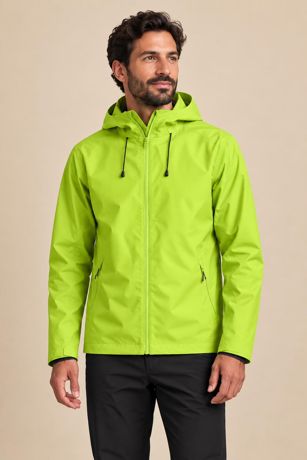 Men’s Hooded Softshell Jacket with Zip Pockets