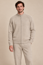 Men’s 100% Merino Wool Knitted Zip Cardigan and Trouser Set
