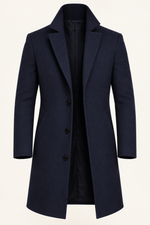 Men's Single-Breasted Overcoat with Notch Lapels