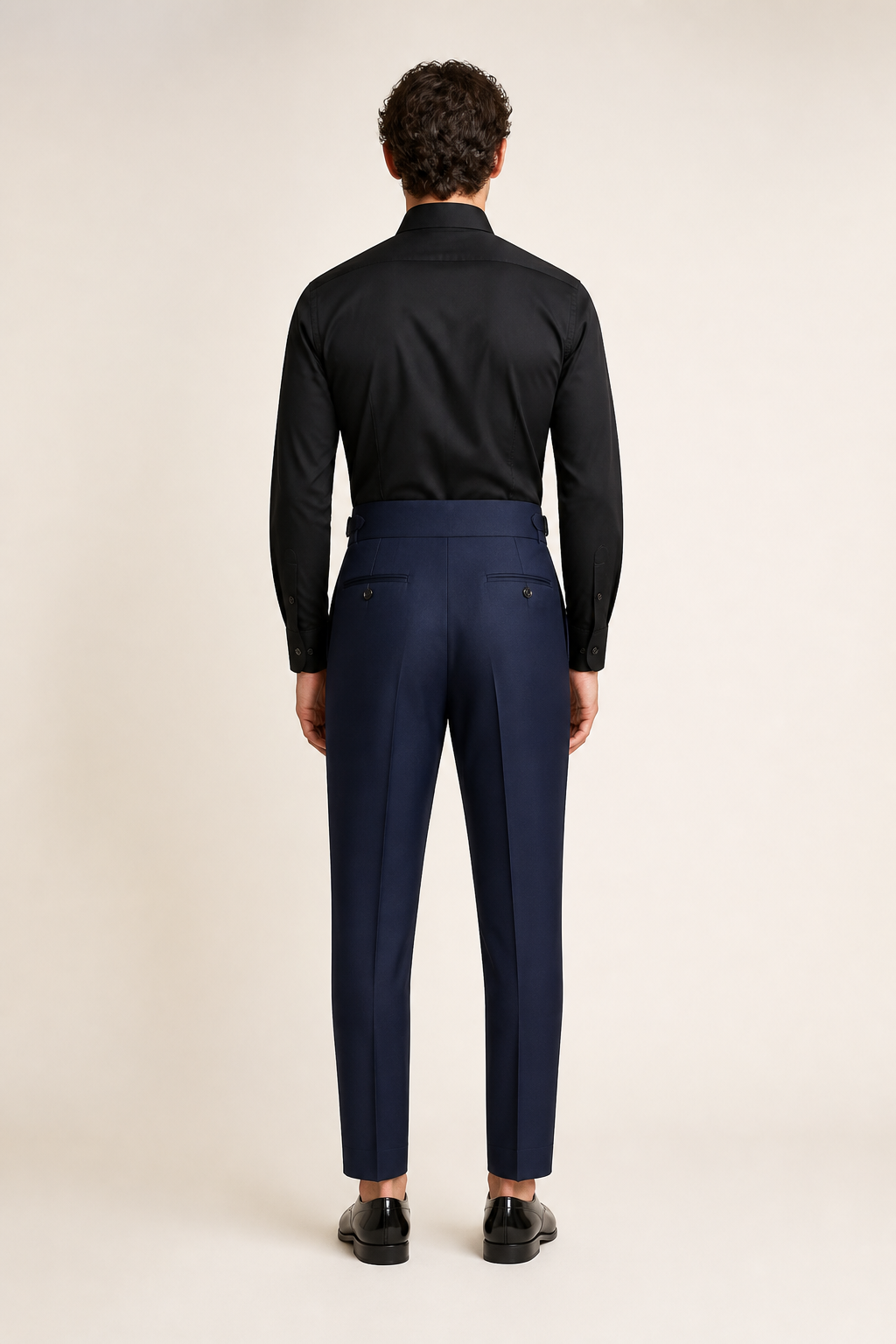 Men's Slim Fit Tailored Trousers with High Waist