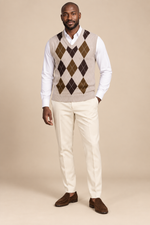 Men’s Argyle Knit V-Neck Tank Top