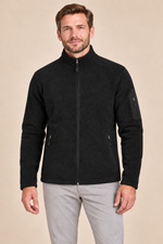 Men’s Full-Zip Fleece Jacket with Stand Collar and Zip Pockets