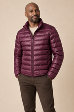 Men’s Lightweight Down Puffer Jacket with Stand Collar