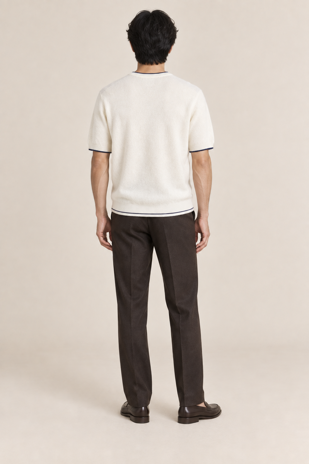 Men’s 100% Pure Wool Short-Sleeve Crew-Neck Jumper