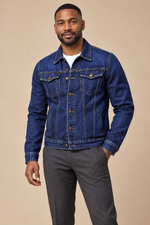 Men’s Classic Cotton Denim Jacket with Button Front and Chest Pockets