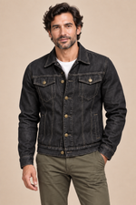 Men’s Classic Cotton Denim Jacket with Button Front and Chest Pockets