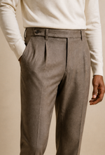 Men's Pleated Trousers with Side Adjusters