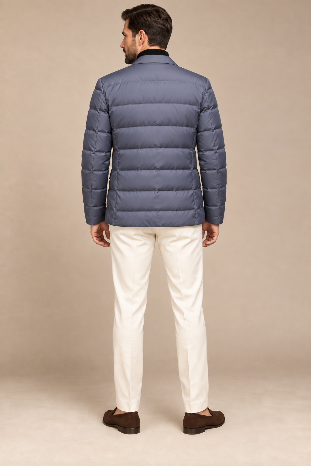 Men’s Padded Blazer Jacket with Notched Lapels