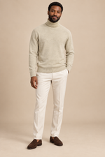 Men’s Fine Knit Roll-Neck Jumper with Long Sleeves