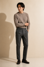 Men's Pleated Trousers with Side Adjusters