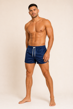 Men's Swim Shorts with Drawstring Waist and Side Pockets