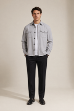 Men's Stretch Twill Overshirt with Chest Pockets