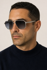 Men's Geometric Sunglasses with Metal Frame